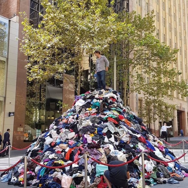 textile waste pile from ABC series War on Waste