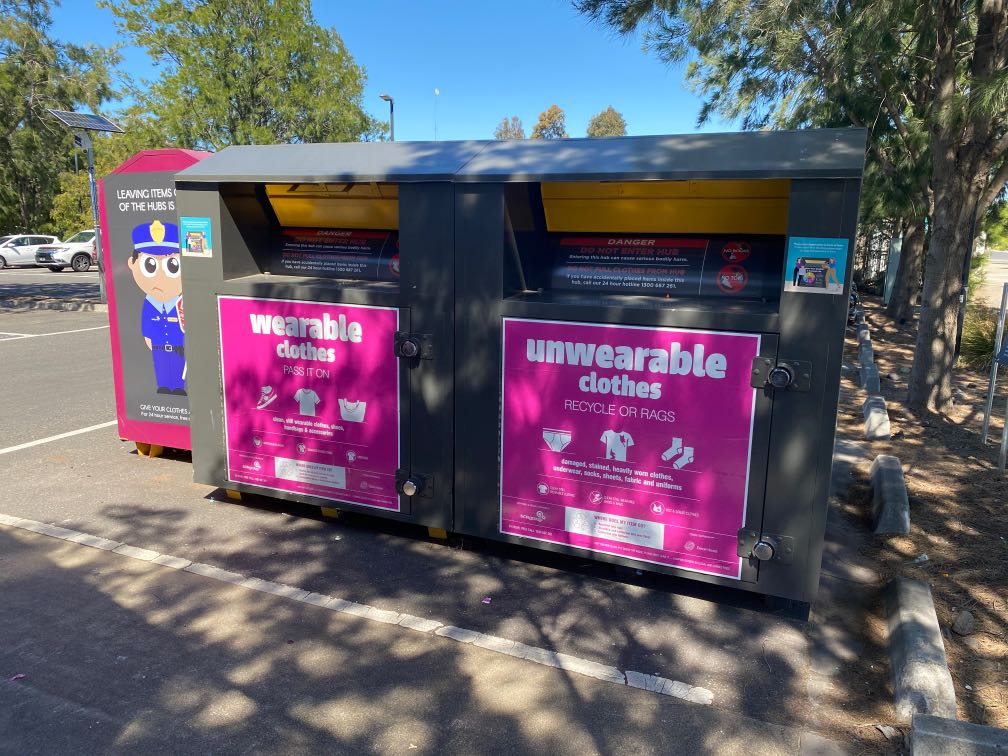 Wearable and unwearable clothing drop off hubs